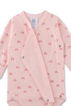 Preview: Wickelbody Regenbogen hellrose geöffnet